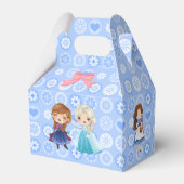 Meisje Macht op Blauwe Bloemenachtergrond Bedankdoosjes (Achterkant)