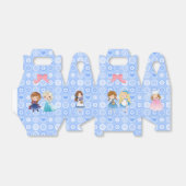 Meisje Macht op Blauwe Bloemenachtergrond Bedankdoosjes (Uitgevouwen)