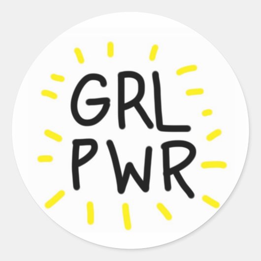 Meisje Macht Ronde Sticker (Voorkant)