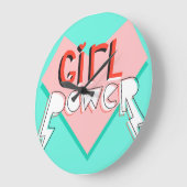 Meisje Macht: Schattigee Grafische Slogan Grote Klok (Hoek)