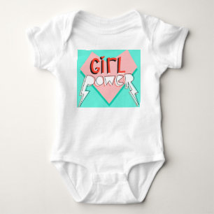 Meisje Macht: Schattigee Grafische Slogan Romper