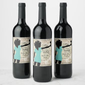 Meisje macht sterke vrouw rozen zelfgemaakte wijng wijn etiket (Flessen)