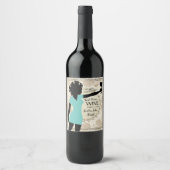 Meisje macht sterke vrouw rozen zelfgemaakte wijng wijn etiket (Voorkant)