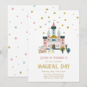 Meisje Magische Dag Prinses Kasteel Verjaardag Kaart (Voorkant / Achterkant)