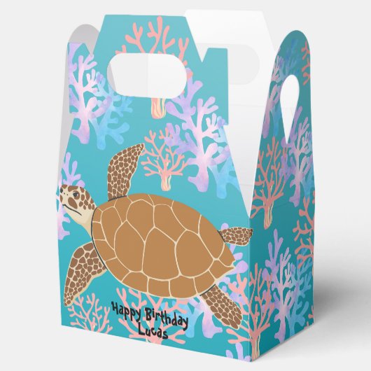 Meisje magische schildpad onder het zee regenboog  bedankdoosjes (Geopend)