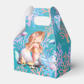 Meisje magische zeemeermin onder het zee regenboog bedankdoosjes (Voorkant Zijde)