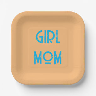MEISJE MAM BABY SHOWER perzik Papier Bord