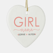 Meisje mama is gepersonaliseerd met de namen van d keramisch ornament (Rechts)