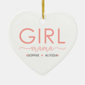 Meisje mama is gepersonaliseerd met de namen van d keramisch ornament (Voorkant)