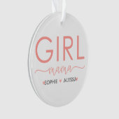 Meisje mama is gepersonaliseerd met de namen van d ornament (voorkant)