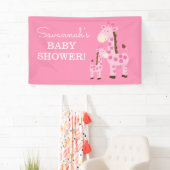 Meisje mammie en Baby Giraffe Spandoek (Insitu)