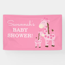 Meisje mammie en Baby Giraffe Spandoek