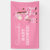 Meisje mammie en Baby Giraffe Spandoek (Verticaal)