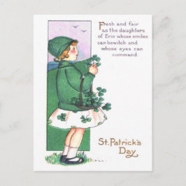 Meisje mand shamrocks briefkaart