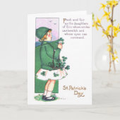 Meisje mand shamrocks kaart (Gele Bloem)
