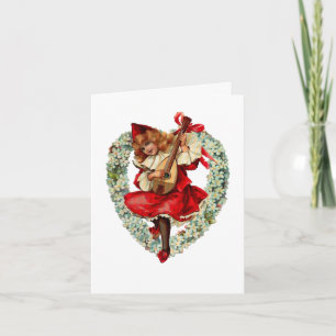 meisje mandolin valentijn card feestdagen kaart