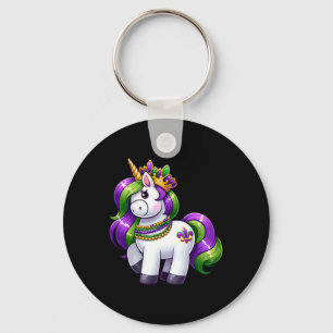Meisje Mardi Gras Prinses Eenhoorn Feestelijke Gra Sleutelhanger