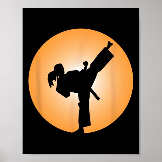 Meisje Martial Arts T-shirt Poster (Voorkant)