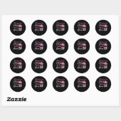 Meisje meer dan 23 februari ronde sticker (Vel)