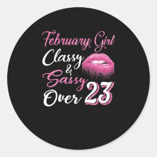 Meisje meer dan 23 februari ronde sticker