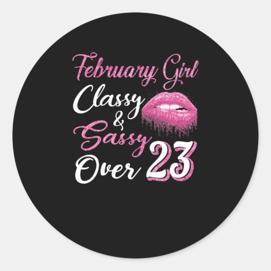 Meisje meer dan 23 februari ronde sticker (Voorkant)
