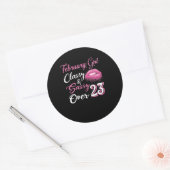 Meisje meer dan 23 februari ronde sticker (Envelop)