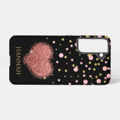 Meisje meisje glam roze glitter hart samsung galaxy hoesje (Achterkant horizontaal)