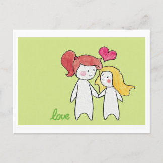 meisje & meisje liefde briefkaart
