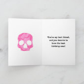 Meisje meisje roze elegante swirly schedel kaart (Binnen)