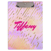 Meisje Meisje Roze en Goud Klembord (Voorkant)