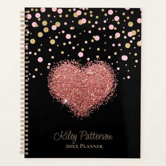 Meisje Meisje Roze Sparkle Hart Planner (Voorkant)