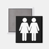 Meisje + Meisje Zwart Magneet (Voorkant / Achterkant)