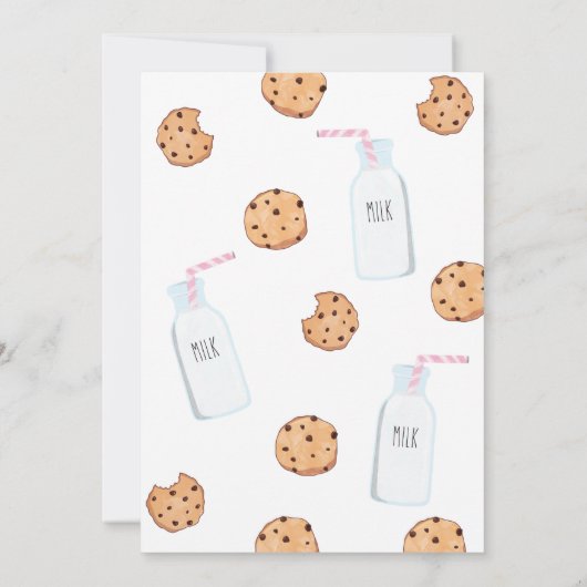 Meisje Melk en Cookies Roze Verjaardag Kaart (Achterkant)