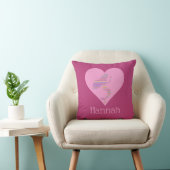 Meisje Mermaid Heart Paars Pink , gepersonaliseerd Kussen (Stoel)