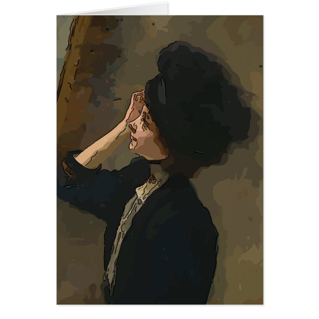 Meisje met Abstracte mobiele telefoon, ondoorzicht (Voorkant)