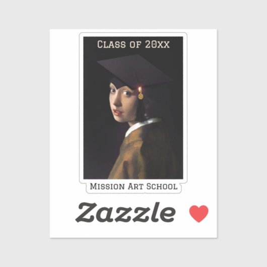 Meisje met Afstudeerder Pet Afstuderen Sticker (Vel)