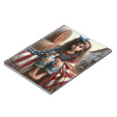 Meisje met Amerikaanse vlag en kitten Notitieboek (Linkerzijde)