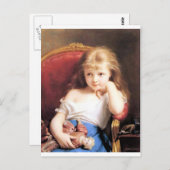 Meisje met antiek schilderij Doll Briefkaart (Voorkant / Achterkant)