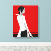 Meisje met Attitude Mode Diva Wrapped Canvas Afdruk (Insitu (Houten vloer))