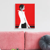 Meisje met Attitude Mode Diva Wrapped Canvas Afdruk (Insitu (Woonkamer))