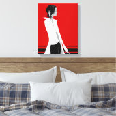 Meisje met Attitude Mode Diva Wrapped Canvas Afdruk (Insitu (Slaapkamer))