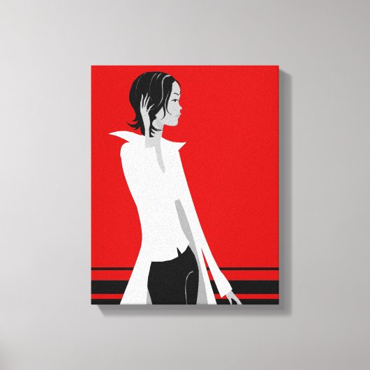 Meisje met Attitude Mode Diva Wrapped Canvas Afdruk (Voorkant)