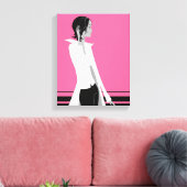 Meisje met Attitude Mode Diva Wrapped Canvas Afdruk (Insitu (Woonkamer))
