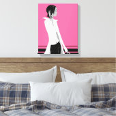 Meisje met Attitude Mode Diva Wrapped Canvas Afdruk (Insitu (Slaapkamer))