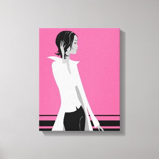 Meisje met Attitude Mode Diva Wrapped Canvas Afdruk (Voorkant)