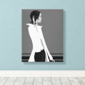 Meisje met Attitude Mode Diva Wrapped Canvas Afdruk (Insitu (Houten vloer))