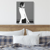 Meisje met Attitude Mode Diva Wrapped Canvas Afdruk (Insitu (Slaapkamer))