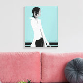 Meisje met Attitude Mode Diva Wrapped Canvas Afdruk (Insitu (Woonkamer))