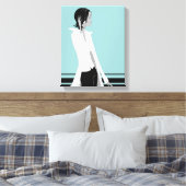 Meisje met Attitude Mode Diva Wrapped Canvas Afdruk (Insitu (Slaapkamer))