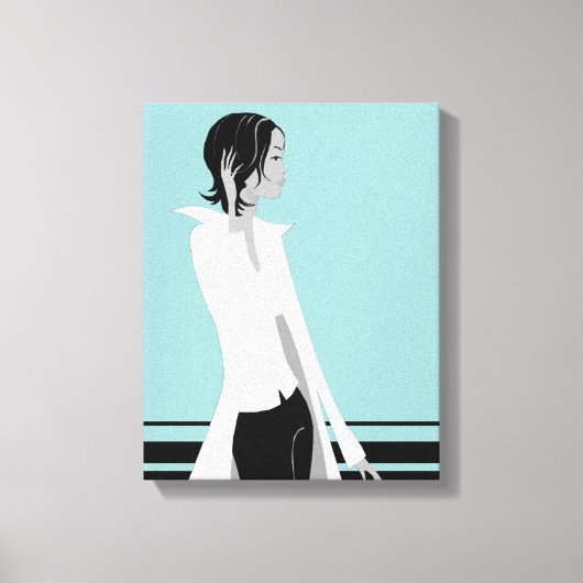 Meisje met Attitude Mode Diva Wrapped Canvas Afdruk (Voorkant)